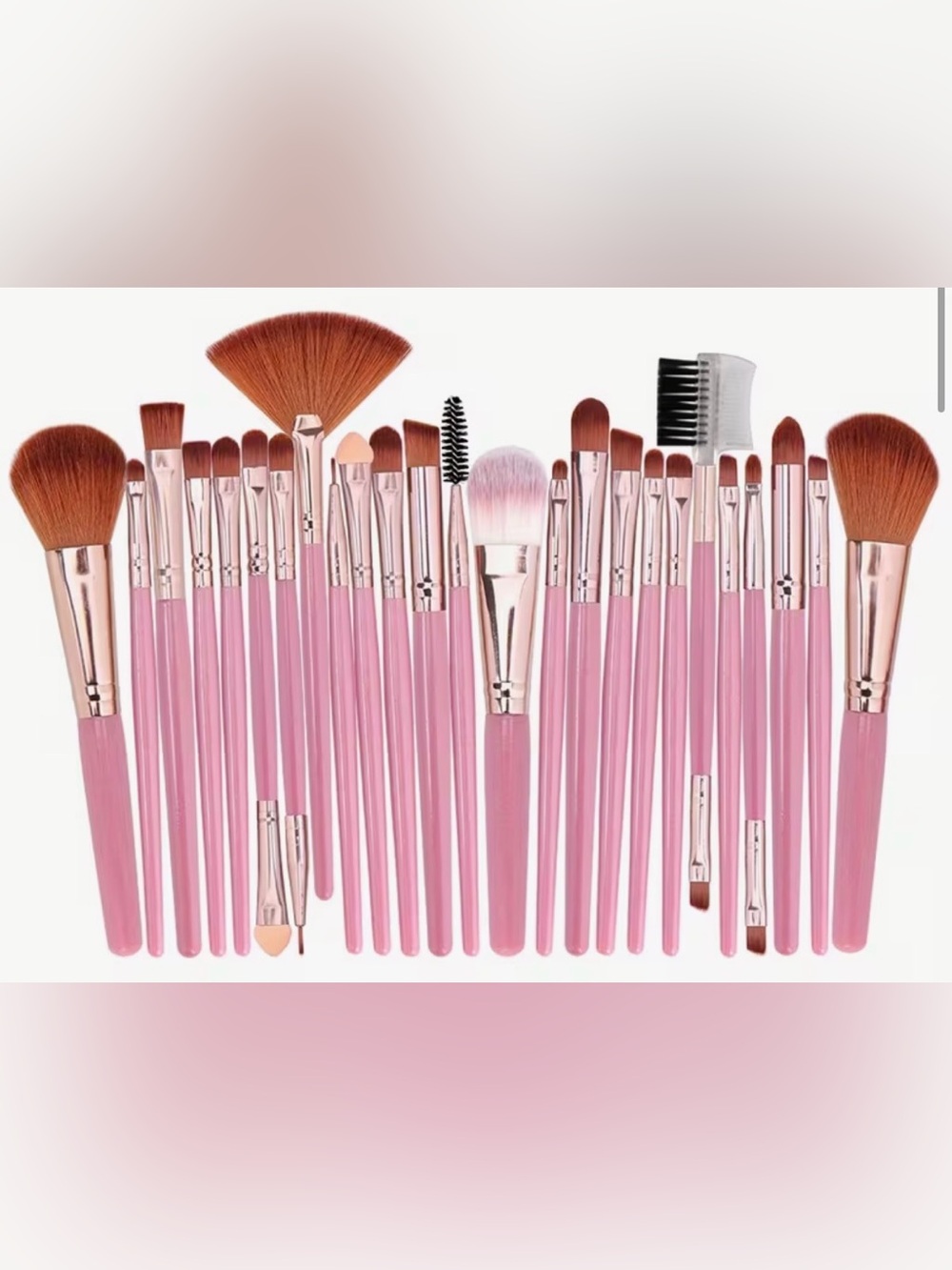 ⭐️ New - 25 Piece Makeup Brush Set Professional Pink Cosmetic Brushes